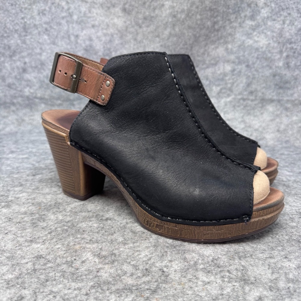 DANSKO Reggie Slingback Peep Toe Platform Sandals Size 41 (10.5) Bootie Shoes